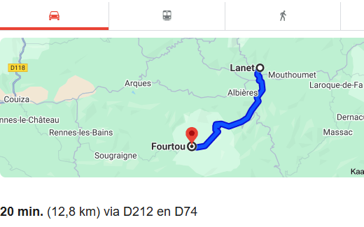distance lanet to fourtou Google Zoeken 04 22 2025 10 14 AM